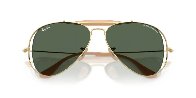 Unisex Ray - Ban x DOLCE&GABBANA RB3029M 001/71 Occhiali da sole Metallo Oro Verde Pilot Normale miniatura 2
