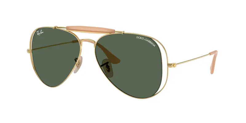 Unisex Ray - Ban x DOLCE&GABBANA RB3029M 001/71 Occhiali da sole Metallo Oro Verde Pilot Normale