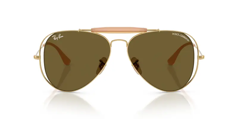 Unisex Ray - Ban x DOLCE&GABBANA RB3029M 001/73 Occhiali da sole Metallo Oro Marrone Pilot Normale miniatura 3