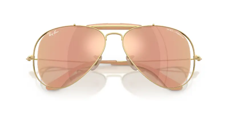 Unisex Ray - Ban x DOLCE&GABBANA RB3029M 001/7J Occhiali da sole Metallo Oro Marrone Pilot Specchiate miniatura 2