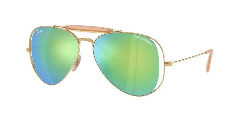 Unisex Ray - Ban x DOLCE&GABBANA RB3029M 001/8N Occhiali da sole Metallo Oro Grigio Pilot Specchiate