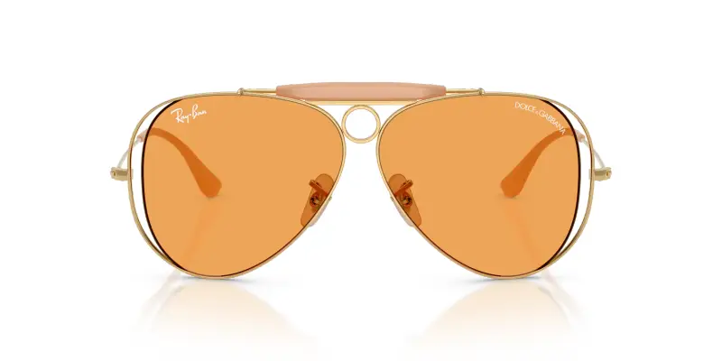 Unisex Ray - Ban x DOLCE&GABBANA RB3138M 001/7 Occhiali da sole Metallo Oro Arancione Pilot Normale miniatura 3