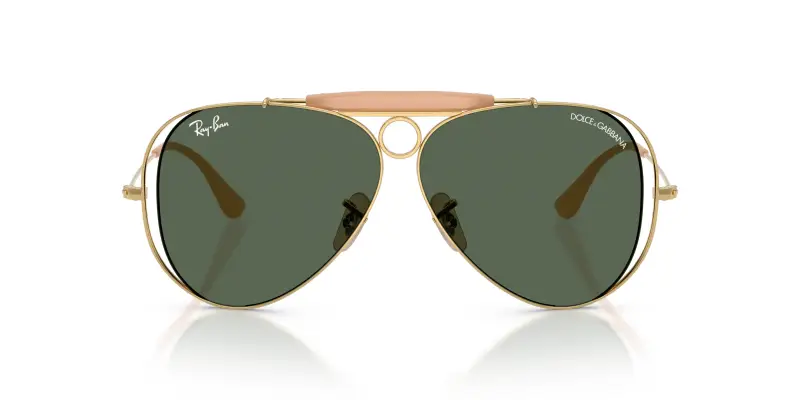 Unisex Ray - Ban x DOLCE&GABBANA RB3138M 001/71 Occhiali da sole Metallo Oro Verde Pilot Normale miniatura 3