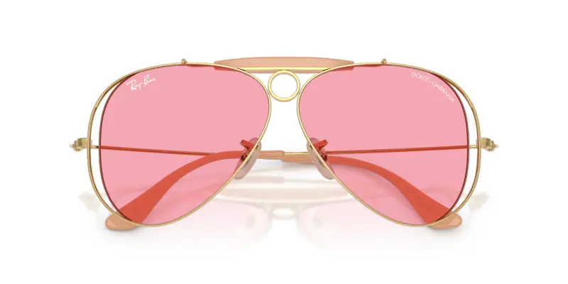 Unisex Ray - Ban x DOLCE&GABBANA RB3138M 001/84 Occhiali da sole Metallo Oro Rosa Pilot Normale miniatura 2