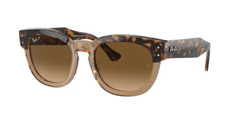 Ray - Ban Unisex RB0298S MEGA HAWKEYE 1292M2 Occhiali da sole Acetato Oro Marrone Squadrata Polarizzata Sfumato