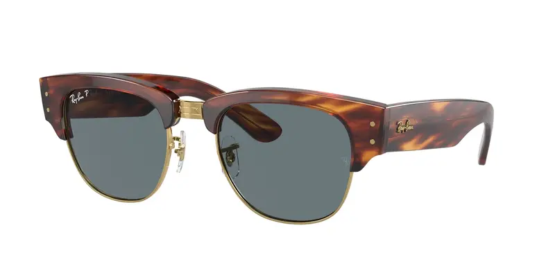 Ray - Ban Unisex RB0316S MEGA CLUBMASTER 954/3R Occhiali da sole Acetato Marrone Blu Squadrata Polarizzata