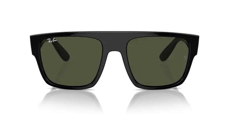 Ray - Ban Unisex RB0360S DRIFTER 901/31 Occhiali da sole Acetato Nero Verde Squadrata Normale miniatura 2