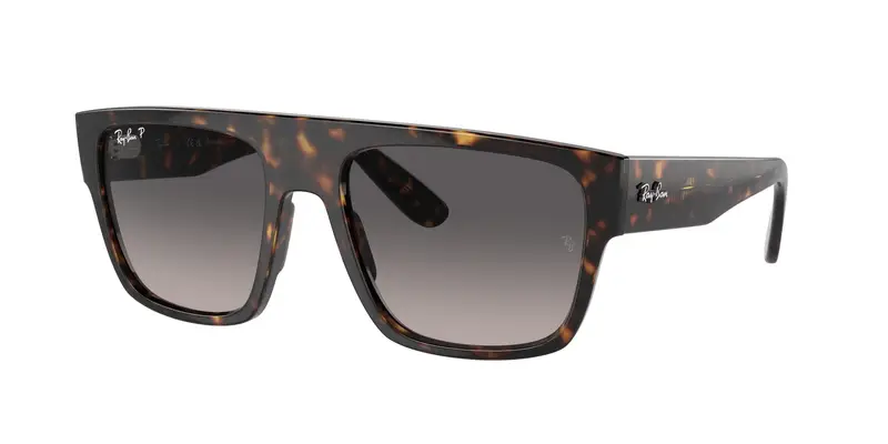 Ray - Ban Unisex RB0360S DRIFTER 902/M3 Occhiali da sole Acetato Tartaruga Grigio Squadrata Polarizzata Sfumato