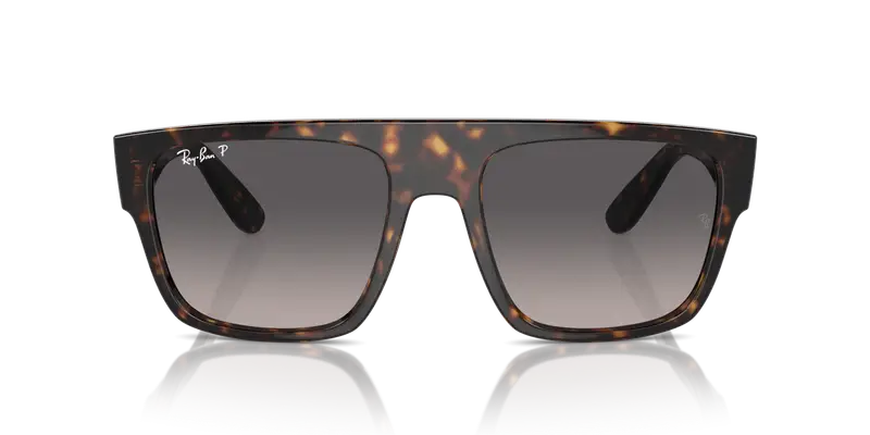 Ray - Ban Unisex RB0360S DRIFTER 902/M3 Occhiali da sole Acetato Tartaruga Grigio Squadrata Polarizzata Sfumato miniatura 2