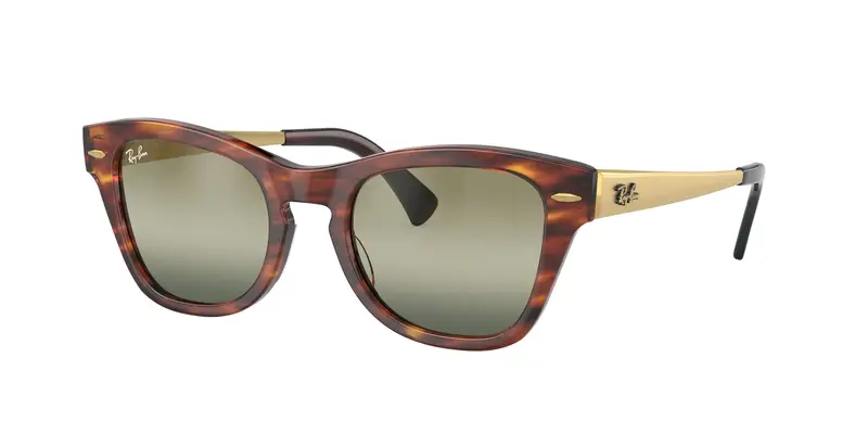 Ray - Ban Unisex RB0707SM 954/G4 Occhiali da sole Acetato Marrone Verde Squadrata Normale