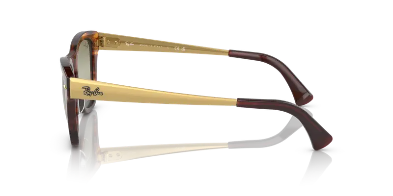 Ray - Ban Unisex RB0707SM 954/G4 Occhiali da sole Acetato Marrone Verde Squadrata Normale miniatura 3