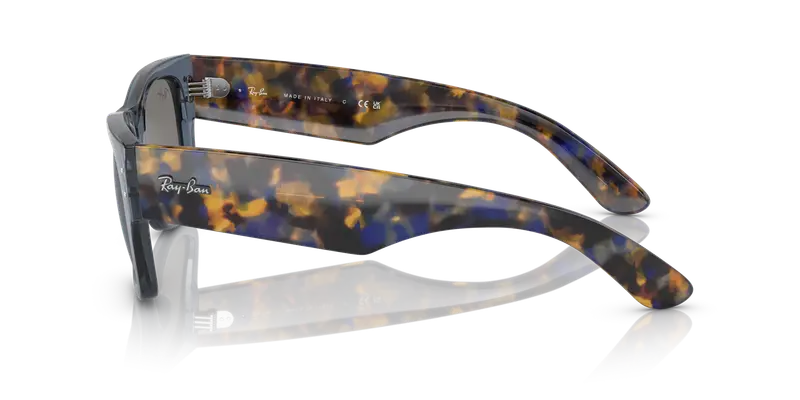 Ray - Ban Unisex RB0840S MEGA WAYFARER 6638O4 Occhiali da sole Acetato Blu Blu Squadrata Normale Specchiato miniatura 3