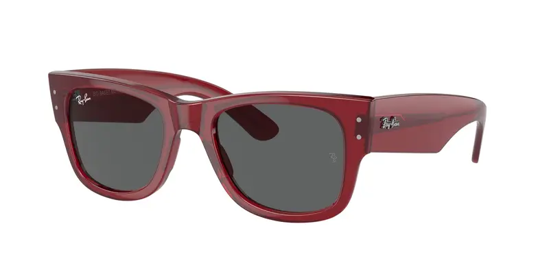 Ray - Ban Unisex RB0840S MEGA WAYFARER 6679B1 Occhiali da sole Acetato Rosso Grigio Squadrata Normale