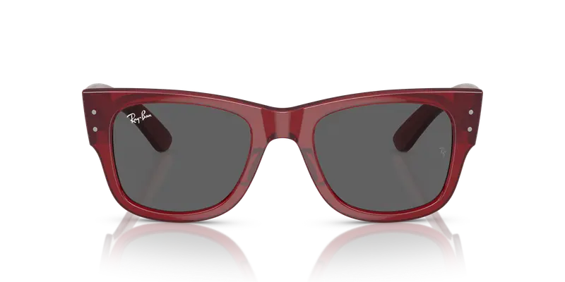 Ray - Ban Unisex RB0840S MEGA WAYFARER 6679B1 Occhiali da sole Acetato Rosso Grigio Squadrata Normale miniatura 2