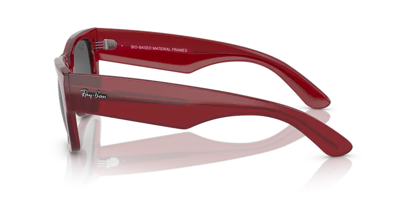 Ray - Ban Unisex RB0840S MEGA WAYFARER 6679B1 Occhiali da sole Acetato Rosso Grigio Squadrata Normale miniatura 3