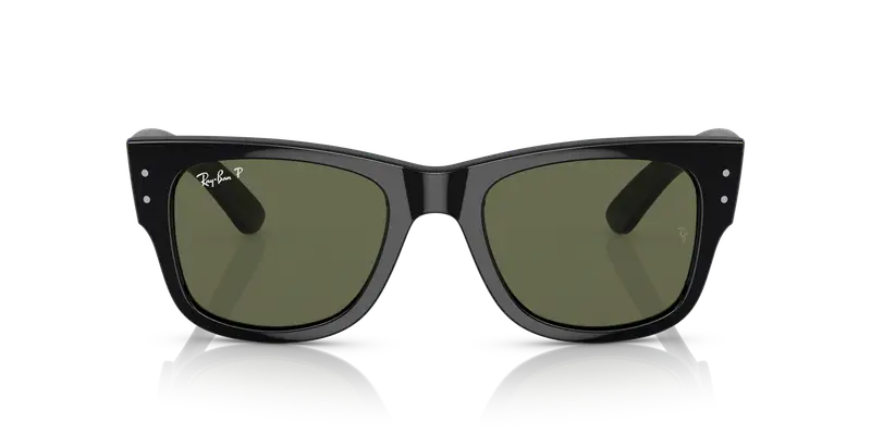 Ray - Ban Unisex RB0840S MEGA WAYFARER 901/58 Occhiali da sole Acetato Nero Verde Squadrata Polarizzata miniatura 2