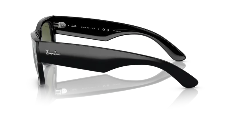 Ray - Ban Unisex RB0840S MEGA WAYFARER 901/58 Occhiali da sole Acetato Nero Verde Squadrata Polarizzata miniatura 3