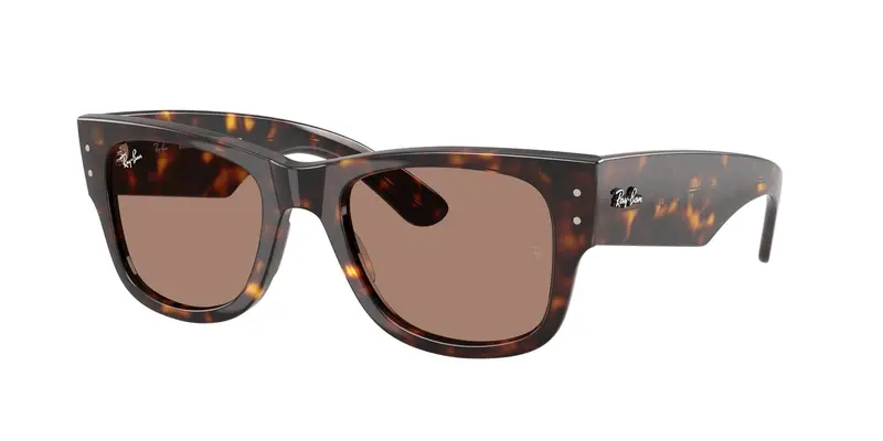 Ray - Ban Unisex RB0840S MEGA WAYFARER 902/1A Occhiali da sole Acetato Tartaruga Viola Squadrata Normale