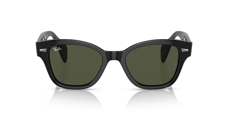 Ray - Ban Unisex RB0880S 901/31 Occhiali da sole Acetato Nero Verde Squadrata Normale miniatura 2