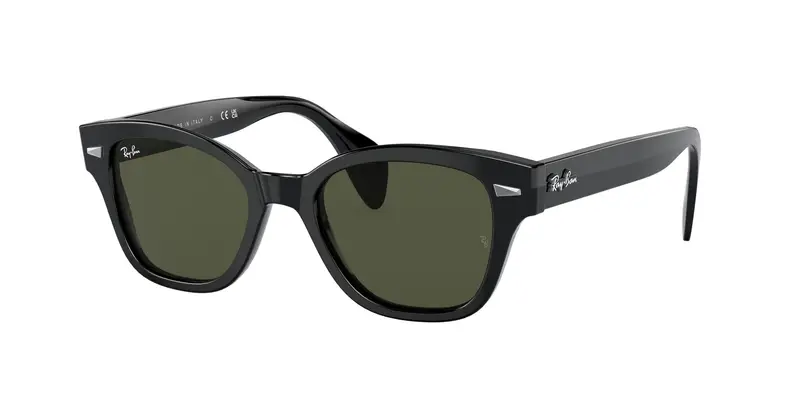 Ray - Ban Unisex RB0880S  901/31 Occhiali da sole Plastica Nero Verde Squadrata