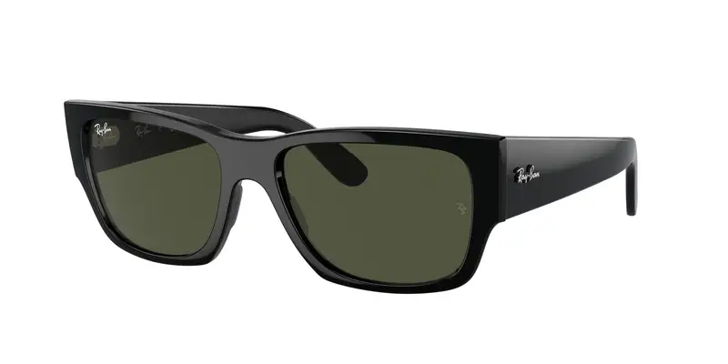 Ray - Ban Unisex RB0947S CARLOS 901/31 Occhiali da sole Acetato Nero Verde Squadrata Normale