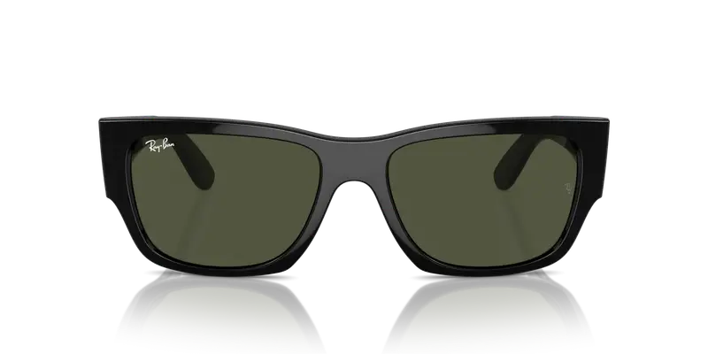 Ray - Ban Unisex RB0947S CARLOS 901/31 Occhiali da sole Acetato Nero Verde Squadrata Normale miniatura 2