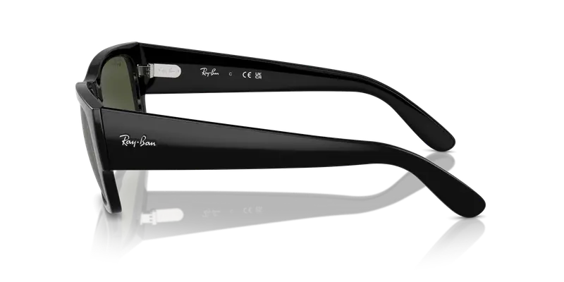 Ray - Ban Unisex RB0947S CARLOS 901/31 Occhiali da sole Acetato Nero Verde Squadrata Normale miniatura 3