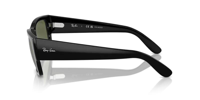 Ray - Ban Unisex RB0947S CARLOS 901/58 Occhiali da sole Acetato Nero Verde Squadrata Polarizzata Antiriflesso miniatura 3