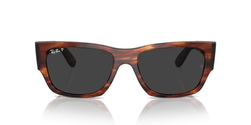 Ray - Ban Unisex RB0947S CARLOS 954/48 Occhiali da sole Acetato Marrone Nero Squadrata Polarizzata Antiriflesso miniatura 2