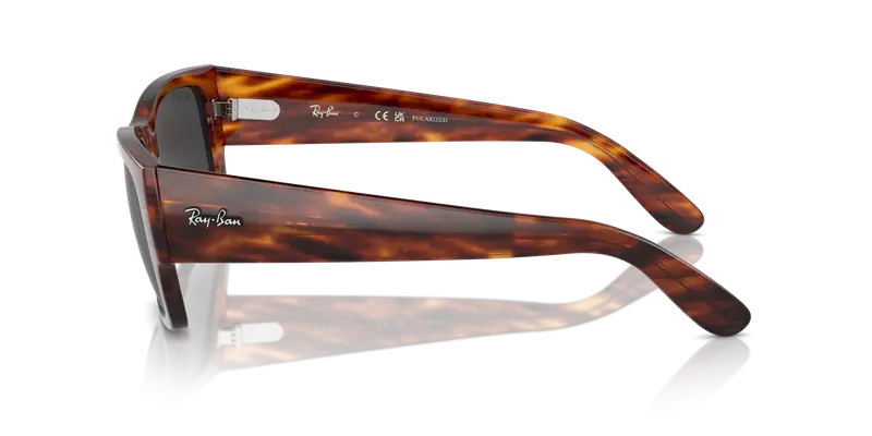 Ray - Ban Unisex RB0947S CARLOS 954/48 Occhiali da sole Acetato Marrone Nero Squadrata Polarizzata Antiriflesso miniatura 3