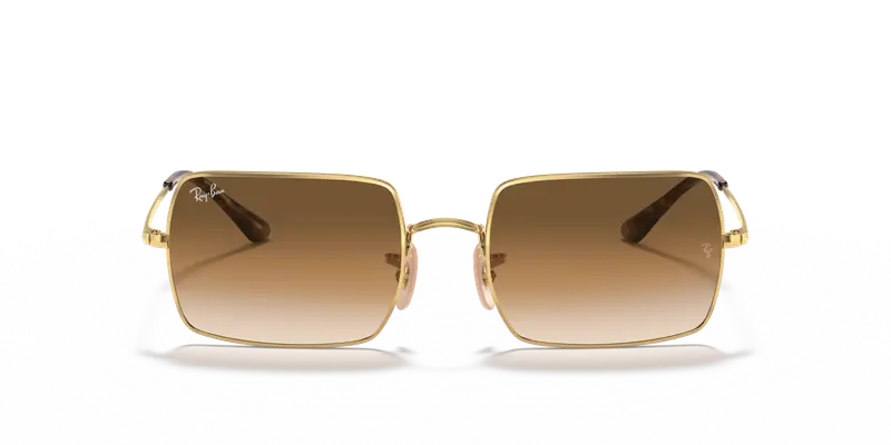 Ray - Ban Unisex RB1969 RECTANGLE 914751 Occhiali da sole Metallo Oro Marrone Squadrata Normale Sfumato miniatura 2