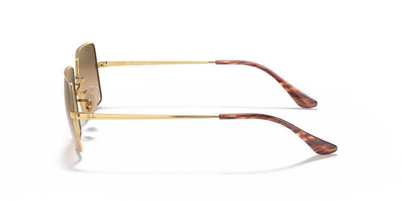 Ray - Ban Unisex RB1969 RECTANGLE 914751 Occhiali da sole Metallo Oro Marrone Squadrata Normale Sfumato miniatura 3