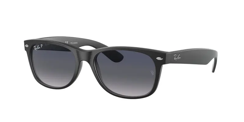 Unisex RB2132 NEW WAYFARER 601S78 Occhiali da sole Iniettato Nero Blu Squadrata Polarizzata Sfumato