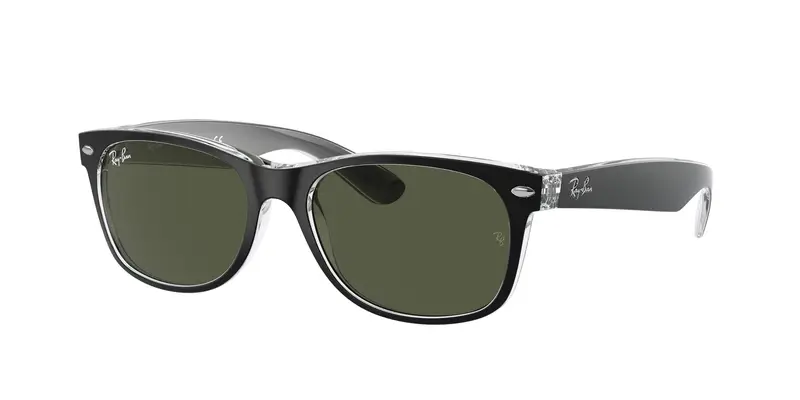 Ray - Ban Unisex RB2132 NEW WAYFARER 6052 Occhiali da sole Iniettato Nero G15 Squadrata Normale