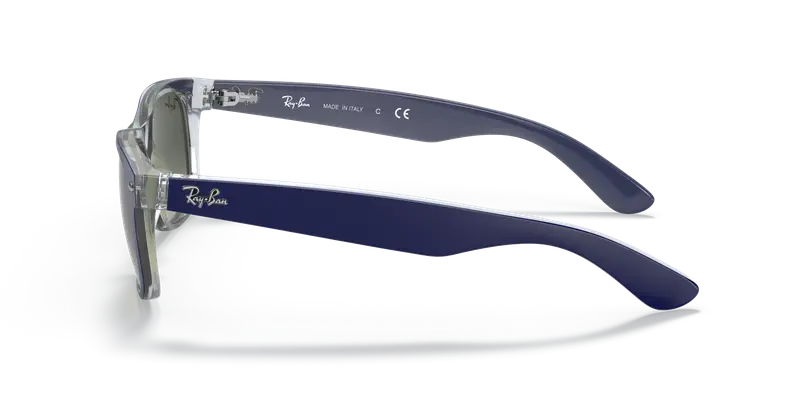 Ray - Ban Unisex RB2132 NEW WAYFARER 605371 Occhiali da sole Nylon Blu Grigio Squadrata Normale miniatura 3