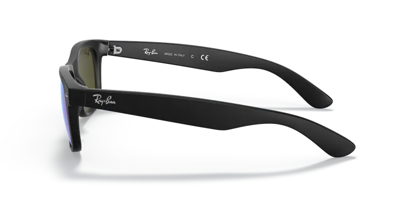 Ray - Ban Unisex RB2132 NEW WAYFARER 622/17 Occhiali da sole Iniettato Nero Blu Squadrata Normale Specchiato miniatura 3