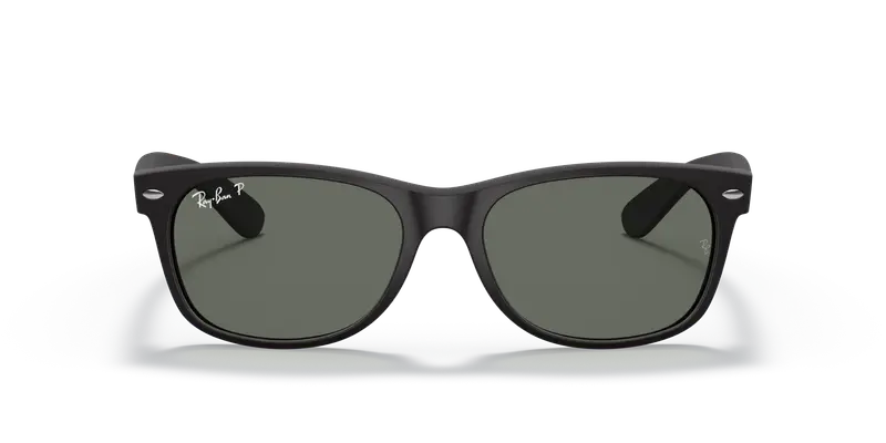 Ray - Ban Unisex RB2132 NEW WAYFARER 622/58 Occhiali da sole Nylon Nero Verde Squadrata Polarizzata miniatura 2