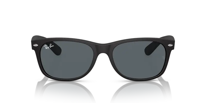 Ray - Ban Unisex RB2132 NEW WAYFARER 622/R5 Occhiali da sole Nylon Nero Blu Squadrata Normale Antiriflesso miniatura 2