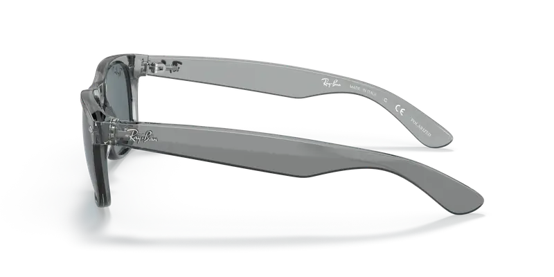 Ray - Ban Unisex RB2132 NEW WAYFARER 64503R Occhiali da sole Nylon Grigio Blu Squadrata Polarizzata miniatura 3