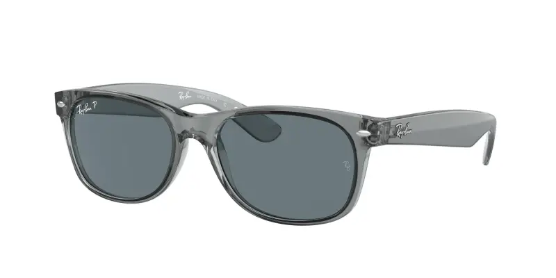 Unisex RB2132 NEW WAYFARER 64503R Occhiali da sole Nylon Grigio Blu Squadrata Polarizzata