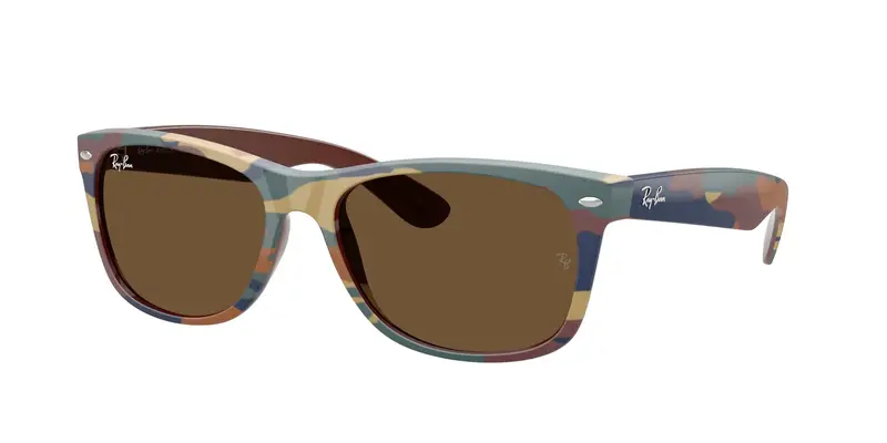 Ray - Ban Unisex RB2132 NEW WAYFARER 682533 Occhiali da sole Nylon Marrone Marrone Squadrata Normale