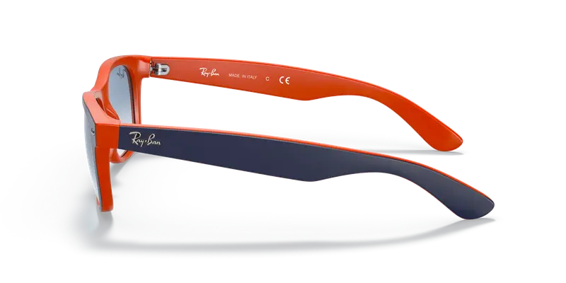 Ray - Ban Unisex RB2132 NEW WAYFARER 789/3F Occhiali da sole Iniettato Blu Blu Squadrata Normale Sfumato miniatura 3