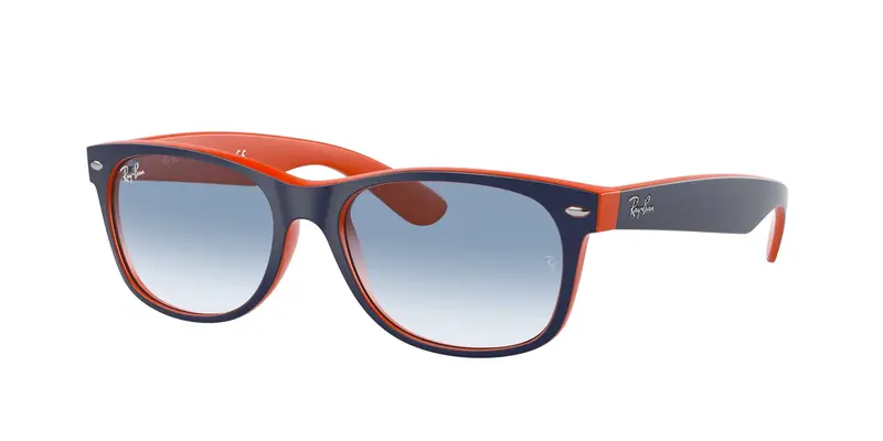 Ray - Ban Unisex RB2132 NEW WAYFARER 789/3F Occhiali da sole Iniettato Blu Blu Squadrata Normale Sfumato