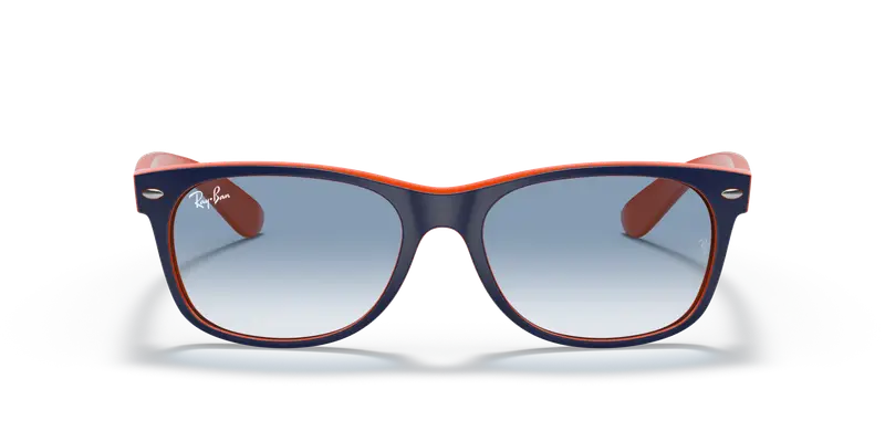 Ray - Ban Unisex RB2132 NEW WAYFARER 789/3F Occhiali da sole Iniettato Blu Blu Squadrata Normale Sfumato miniatura 2