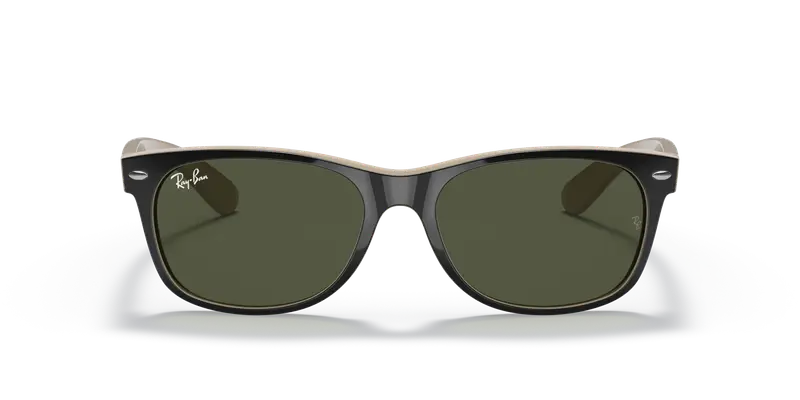 Ray - Ban Unisex RB2132 NEW WAYFARER 875 Occhiali da sole Iniettato Nero Verde G15 Squadrata Normale miniatura 2