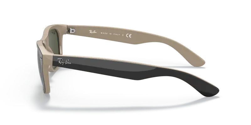 Ray - Ban Unisex RB2132 NEW WAYFARER 875 Occhiali da sole Iniettato Nero Verde G15 Squadrata Normale miniatura 3