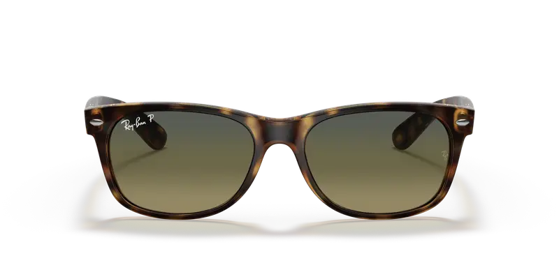 Ray - Ban Unisex RB2132 NEW WAYFARER 894/76 Occhiali da sole Iniettato Tartaruga Blu Squadrata Polarizzata miniatura 2