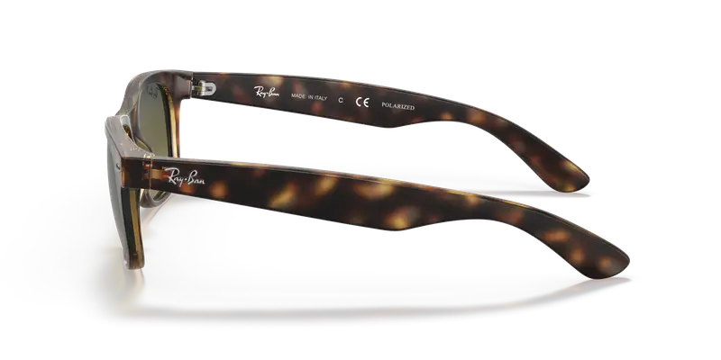 Ray - Ban Unisex RB2132 NEW WAYFARER 894/76 Occhiali da sole Iniettato Tartaruga Blu Squadrata Polarizzata miniatura 3