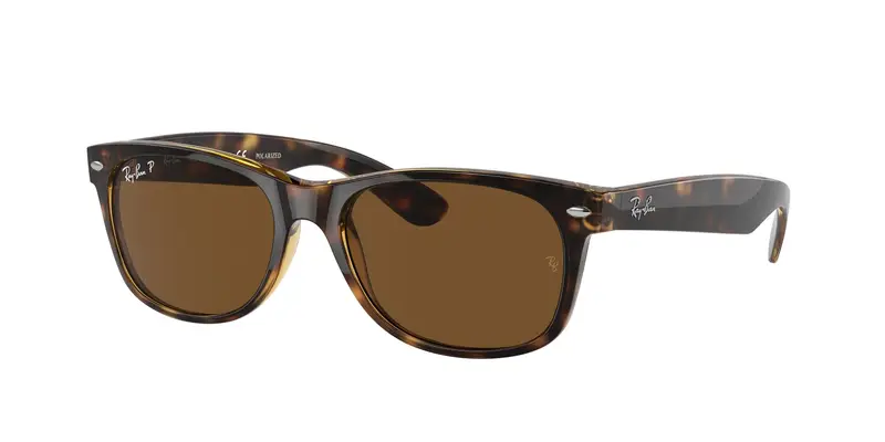 Ray - Ban Unisex RB2132 NEW WAYFARER 902/57 Occhiali da sole Nylon Tartaruga  Squadrata Polarizzata