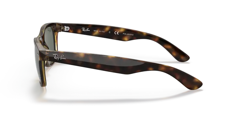 Ray - Ban Unisex RB2132 NEW WAYFARER 902/58 Occhiali da sole Iniettato Tartaruga Verde G15 Squadrata Polarizzata miniatura 3